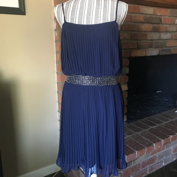 Adrianna Papell Dresses & Skirts - Adrianna Papell Evening Navy Blue Chiffon Dress 10